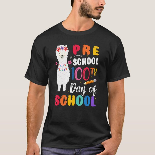 100th Day Of School No Prob Llama 100th Day Presch T-Shirt (Front)