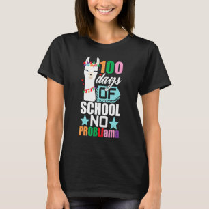 100th Day Of School No Prob Llama Funny Kids Teach T-Shirt