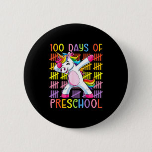 100th Day Of School Of Preschool Unicorn 100 Days 2 Inch Round Button