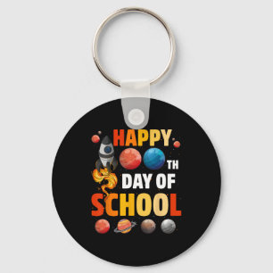 100th Day Of School Outer Space Teacher Student Ki Keychain