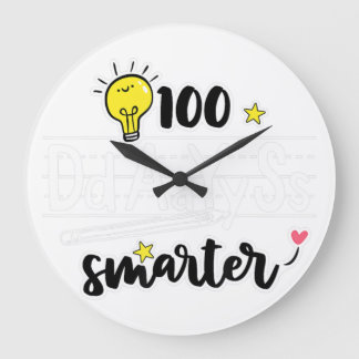 100th Day of School Outfit English Teacher 100 Day Large Clock