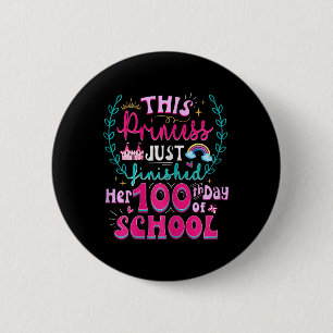 100th Day Of School Princess Cute Kids Girls Teen 2 Inch Round Button
