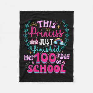 100th Day Of School Princess Cute Kids Girls Teen Fleece Blanket
