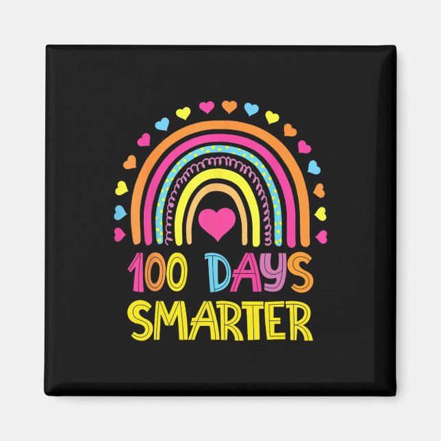 100th Day Of School Rainbow 100 Days Smarter Kinde Magnet (Front)