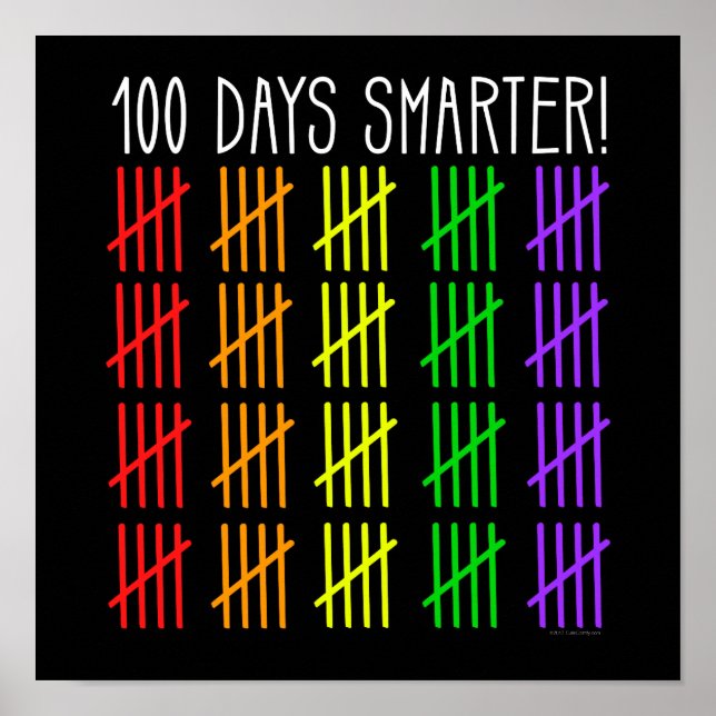 100th Day of School Rainbow Counting Teacher Poster (Front)