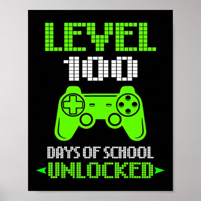 100th Day Of School Shirt Kids Video Games Boy Gif Poster (Front)