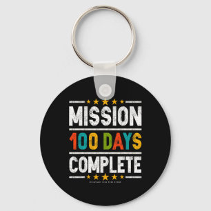 100th Day Of School Shirts Mission 100 Days Comple Keychain