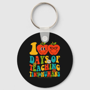 100th Day Of School Shirts Student Teacher Tiny Hu Keychain