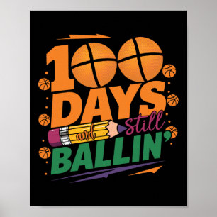 100th Day Of School Sketll Kids 100 Days Of School Poster