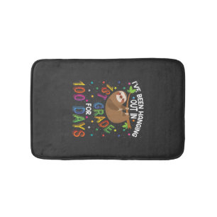 100th Day of School Sloth Design - 1st Grade 100 D Bath Mat
