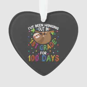 100th Day of School Sloth Design - 1st Grade 100 D Ornament
