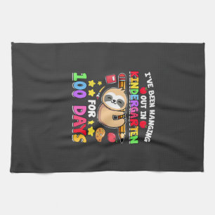 100th Day Of School Sloth Shirt Kindergarten 100 D Kitchen Towel