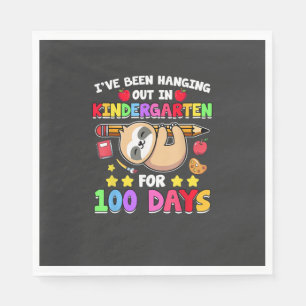100th Day Of School Sloth Shirt Kindergarten 100 D Napkin