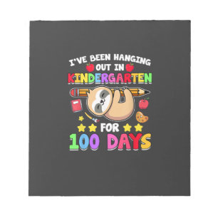 100th Day Of School Sloth Shirt Kindergarten 100 D Notepad