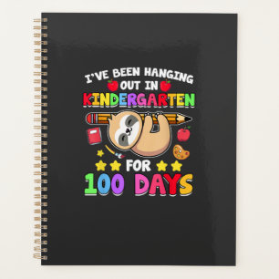 100th Day Of School Sloth Shirt Kindergarten 100 D Planner
