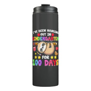 100th Day Of School Sloth Shirt Kindergarten 100 D Thermal Tumbler