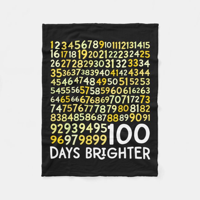 100th Day Of School Teacher 100 Days Brighter Math Fleece Blanket (Front)