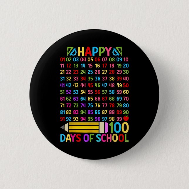 100th Day Of School Teacher 100 Days Math Numbers  2 Inch Round Button (Front)