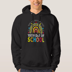 100th Day Of School Teacher 100 Days Smarter Leopa Hoodie