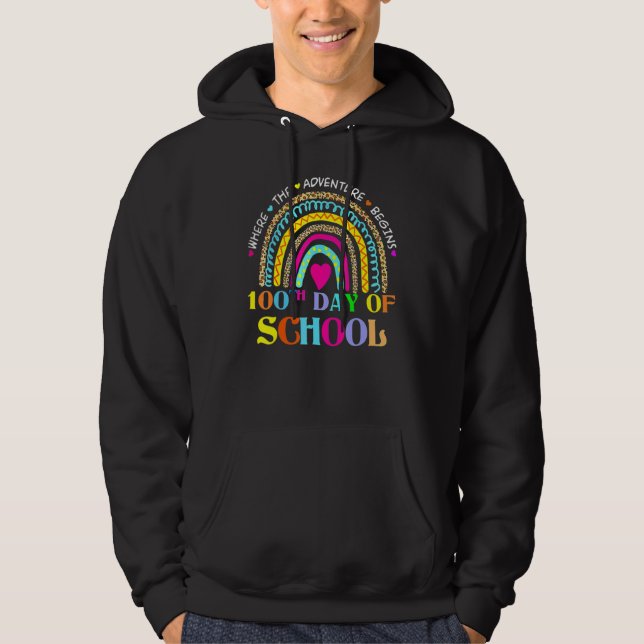 100th Day Of School Teacher  100 Days Smarter Rain Hoodie (Front)