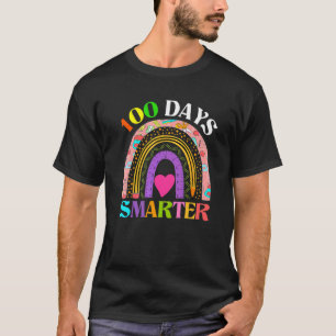 100th Day Of School Teacher 100 Days Smarter Rain T-Shirt