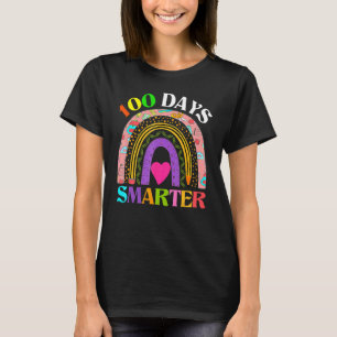 100th Day Of School Teacher  100 Days Smarter Rain T-Shirt