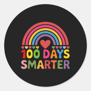 100th Day Of School Teacher 100 Days Smarter Rainb Classic Round Sticker
