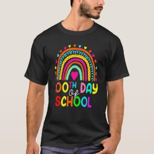 100th Day Of School Teacher 100 Days Smarter Rainb T-Shirt