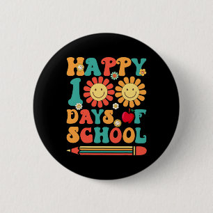 100th Day Of School Teacher Groovy - 100 Days Smar 2 Inch Round Button