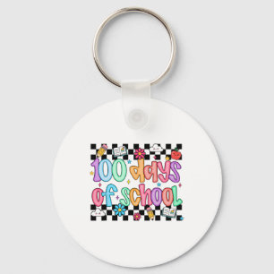 100th Day Of School Teacher Kid Funny 100 Days Coq Keychain