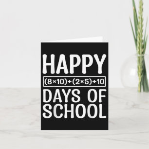 100th Day Of School Teacher Kids 100 Days Math Equ Card