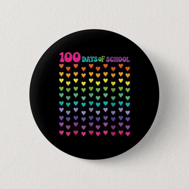 100th Day Of School Teacher Kids 100 Days Math Num 2 Inch Round Button (Front)