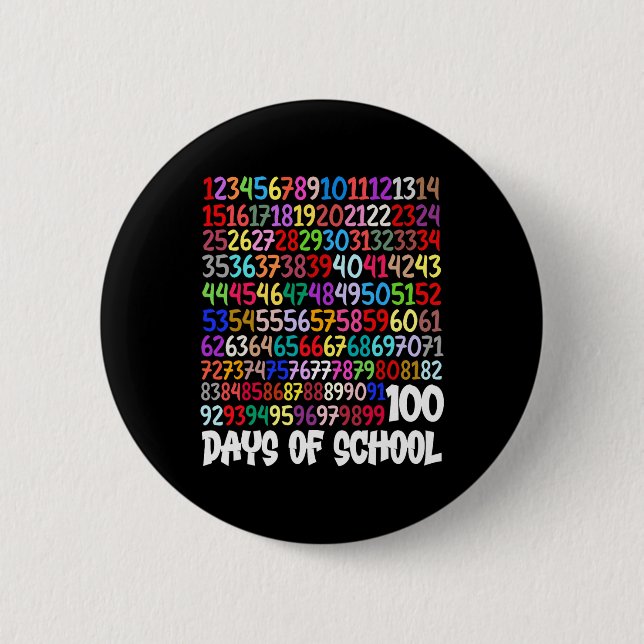 100th Day Of School Teacher Kids 100 Days Math Num 2 Inch Round Button (Front)