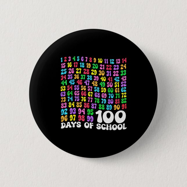 100th Day Of School Teacher Kids 100 Days Math Num 2 Inch Round Button (Front)