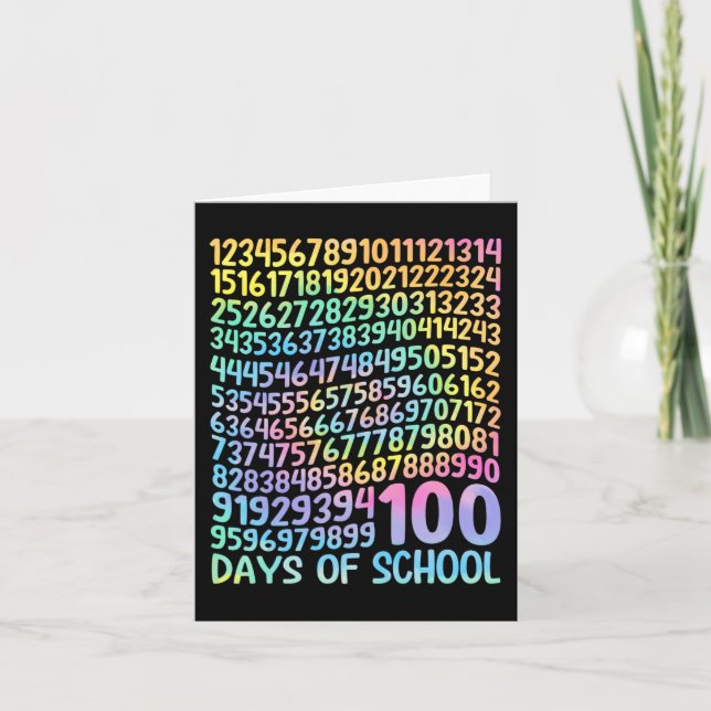 100th Day Of School Teacher Kids 100 Days Math Num Card (Front)