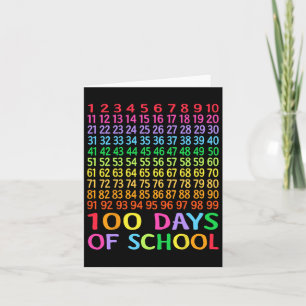 100th Day Of School Teacher Kids 100 Days Math Num Card