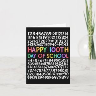 100th Day Of School Teacher Kids 100 Days Math Num Card