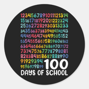 100th Day Of School Teacher Kids 100 Days Math Num Classic Round Sticker