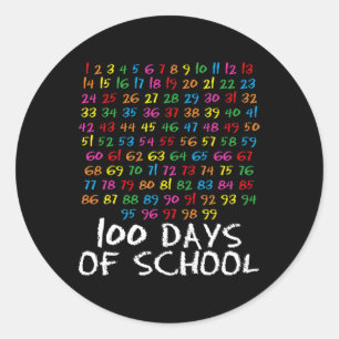 100th Day Of School Teacher Kids 100 Days Math Num Classic Round Sticker