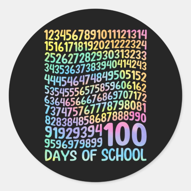 100th Day Of School Teacher Kids 100 Days Math Num Classic Round Sticker (Front)