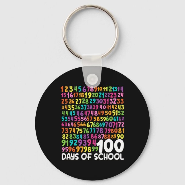 100th Day Of School Teacher Kids 100 Days Math Num Keychain (Front)