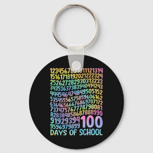 100th Day Of School Teacher Kids 100 Days Math Num Keychain