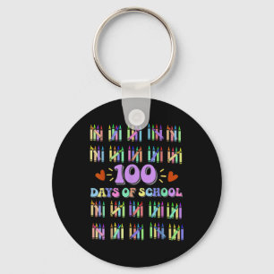 100th Day Of School Teacher Kids 100 Days Math Num Keychain
