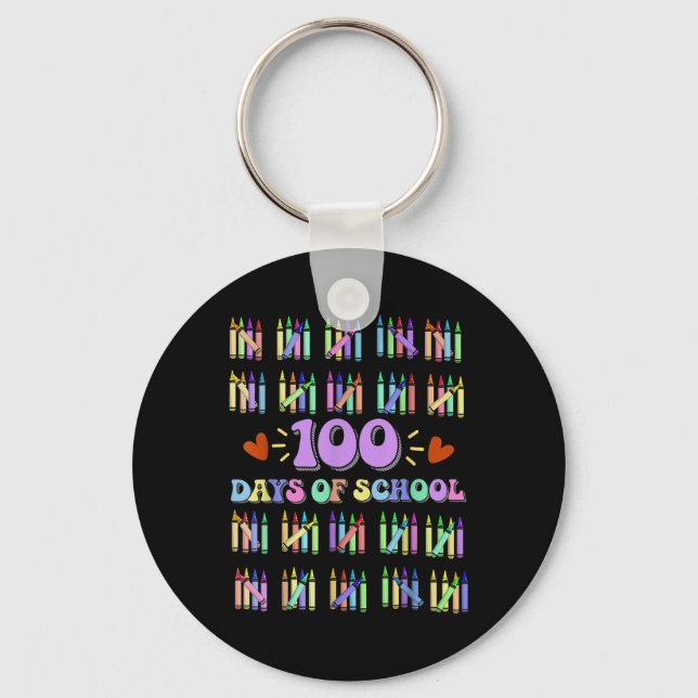100th Day Of School Teacher Kids 100 Days Math Num Keychain (Front)