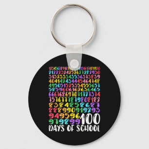 100th Day Of School Teacher Kids 100 Days Math Num Keychain