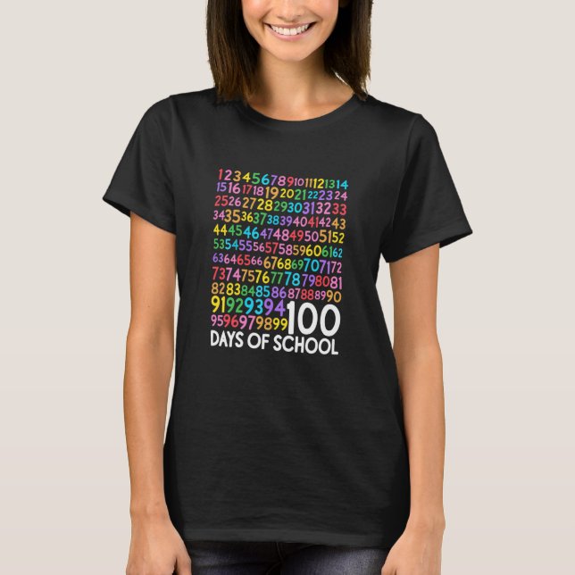 100th Day of School Teacher Kids 100 Days Math Num T-Shirt (Front)