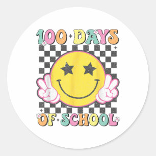 100th Day Of School Teacher Kids 100 Days Of Schoo Classic Round Sticker
