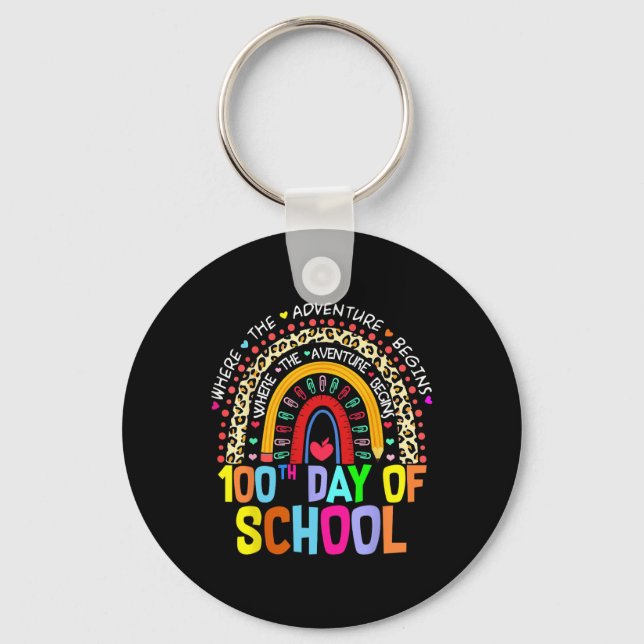 100th Day Of School Teacher Student 100 Days Smart Keychain (Front)