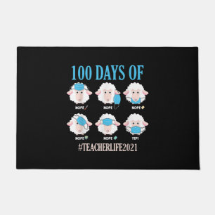100th Day Of School Teacher Teacherlife 2021 Sheep Doormat