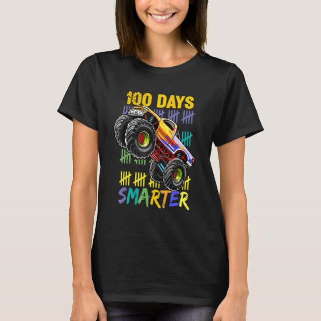 100th Day of School tee Monster Truck 100 days Sma (Front)